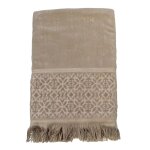 Serviette de bain ponge velours  romance  taupe 90x170