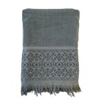 Serviette de bain ponge velours uni  romance  gris 90x170