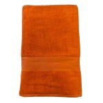 Serviette de bain éponge velours unie classy orange 90x180 cm Serviette de bain éponge velours unie classy orange 90x180 cm