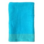 Serviette de bain ponge velours unie  shady  turquoise 140x180