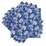 Serviettes bleues et blanches  motifs (x20)