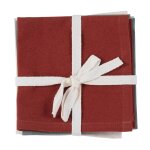 Serviettes cocktail coton terracotta, vert, bleu et écru 30x30 (x4) Serviettes cocktail coton terracotta, vert, bleu et écru 30x30 (x4)