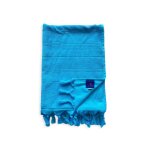 Serviette  hammam  ponge bouclette bleu turquoise 90 x 160cm