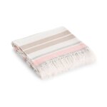 Serviette de plage en coton avec franges  rayures 190x180 cm
