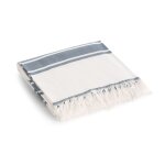 Serviette de plage en coton avec franges  rayures bleu 190x180 cm