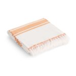 Serviette de plage en coton avec franges  rayures jaune 190x180 cm