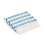 Serviette de plage en coton avec franges turquoise 90x180 cm