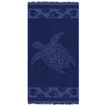 Serviette de plage éponge velours ciselé bleu kelly 90x170 Serviette de plage éponge velours ciselé bleu kelly 90x170