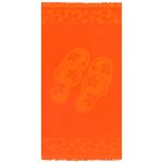 Serviette de plage éponge velours ciselé orange kerlaz 90x170 Serviette de plage éponge velours ciselé orange kerlaz 90x170
