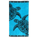 Serviette de plage ponge velours turquoise turtle 100 x 175