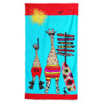 Serviette de plage microfibre girafe 70x140 multicolore Serviette de plage microfibre girafe 70x140 multicolore