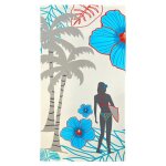 Serviette de plage microfibre surftime 90x170cm écru Serviette de plage microfibre surftime 90x170cm écru