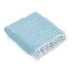 Serviette de plage uni en coton avec franges bleu 190x180cm Serviette de plage uni en coton avec franges bleu 190x180cm