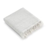 Serviette de plage uni en coton avec franges gris clair 190x180cm Serviette de plage uni en coton avec franges gris clair 190x180cm