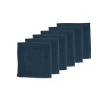 Serviette de table - 6 pices - lin et coton bleu nuit