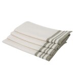Serviette de table (x4) coton blanc & vert olive 45x45