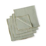 Serviette de table (x4) lin lav cladon & or 45x45