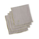 Serviette de table (x4) lin lav naturel & or 45x45