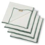 Serviette de table (x4) toile de coton blanc & cladon 45x45