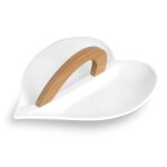 Serviteur ap�ritif love en c�ramique blanc