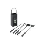 Serviteur de chemine moderne 4 accessoires cerf