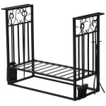 Serviteur de chemine range bches 4 accessoires inclus mtal noir