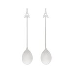 Set de 2 cuillres  caf argent mtal 0 x 13 x 3 cm