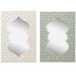 Set de 2 miroirs orientaux bois rectangulaires 34x23. 5x1cm