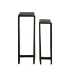 Set de 2 sellettes gigognes carres en teck recycl l34 noir