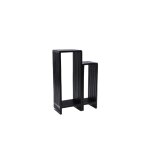 Set de 2 sellettes en teck recycl noir