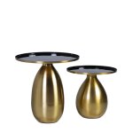 Set de 2 tables d'appoint en fer dor