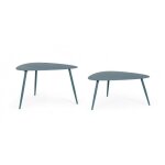 Set de 2 tables basses en acier bleu