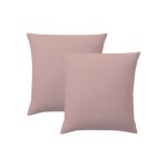 Set de 2 taies d'oreillers coton rose poudr 65x65 cm