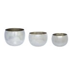 Set de 3 cache - pots décoratifs argentés h21 Set de 3 cache - pots décoratifs argentés h21