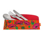 Set de 3 couverts rouge acier inoxydable 19 x 0 x 6 cm