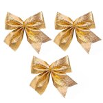 Set de 3 noeuds dors pour dcoration sapin de nol 10cm