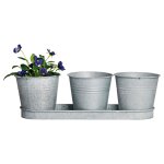 Set 3 pots fleur zinc gris Set 3 pots fleur zinc gris