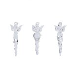 Set de 3 suspensions de noël fées en verre transparent et argenté h9 Set de 3 suspensions de noël fées en verre transparent et argenté h9