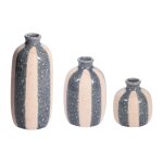 Set de 3 vases bleus en cramique