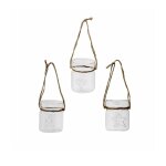 Set de 3 vases de noël décoratifs à suspendre en verre transparent h7 Set de 3 vases de noël décoratifs à suspendre en verre transparent h7