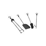 Set de 4 accessoires de cheminée en fer forgé 46cm Set de 4 accessoires de cheminée en fer forgé 46cm