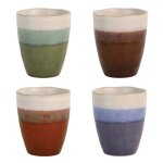 Set de 4 mugs en gr�s couleurs r�actives multicolore