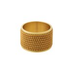 Set de 4 ronds de serviette en acier beige d5 Set de 4 ronds de serviette en acier beige d5