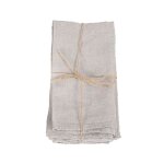 Set de 4 serviette de table en lin beige 45x45