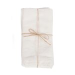 Set de 4 serviettes de table en lin blanc 45x45 Set de 4 serviettes de table en lin blanc 45x45