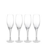 Set de 4 verres � champagne en verre transparent h23