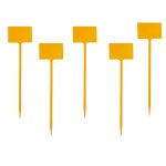Set de 5 tiquettes pour potager en plastique jaune