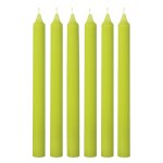 Set de 6 bougies pour chandelier vertes h25 Set de 6 bougies pour chandelier vertes h25
