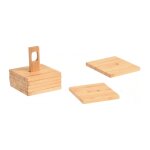 Set de 6 dessous de verres carrés en bambou Set de 6 dessous de verres carrés en bambou