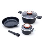 Set de 8 pices en aluminium noir 28cm amovible